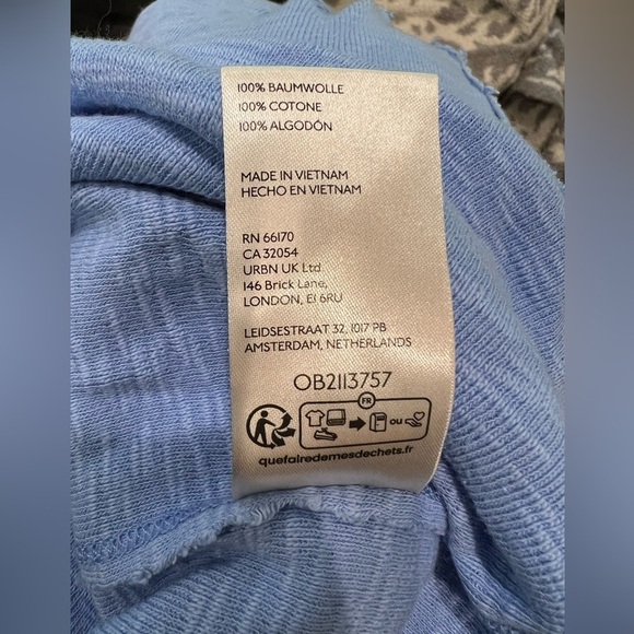 We The Free Vibrant Blue Knit Top Size L Elbow Length 100% Cotton - Picture 8 of 9